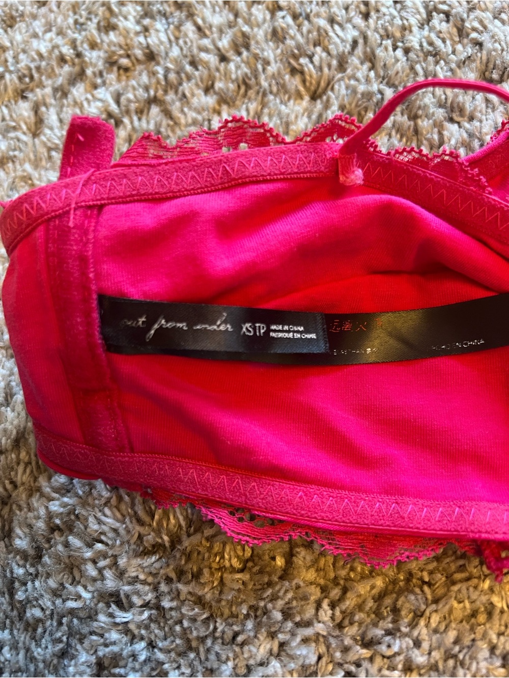 Urban Outfitters Out From Under Lace Bralette in Hot Pink - Women's Intimates - Picture 3 of 3